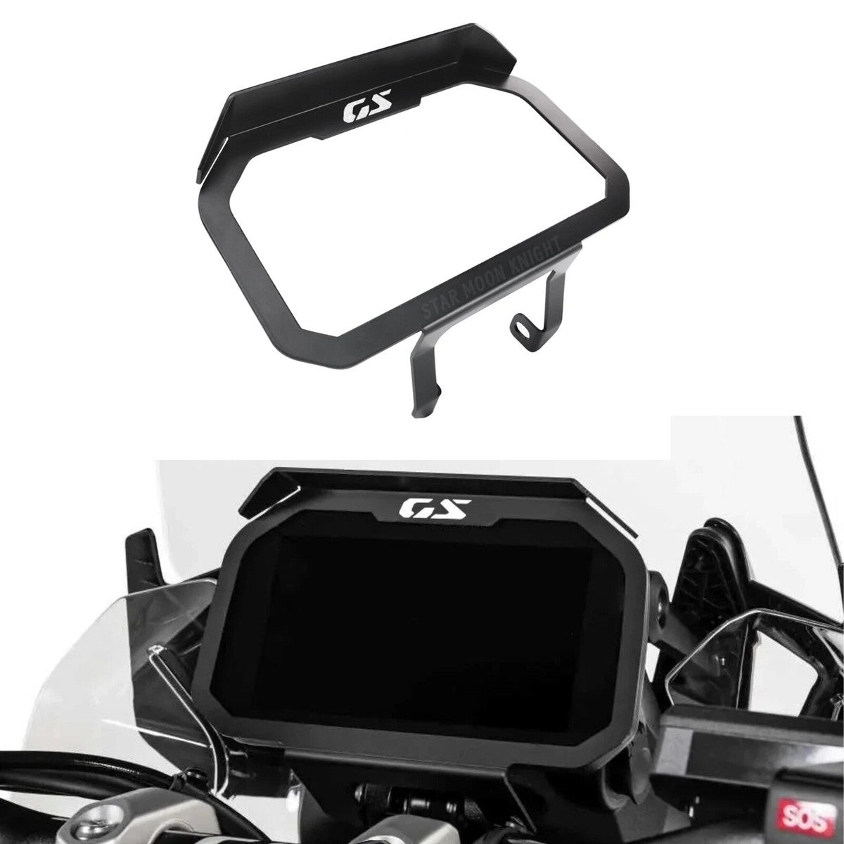 Anti Theft Sun / Glare Shield - Silver back by Motoverse for BMW R1300GS / GSA